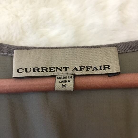 Current Affair Gray High Low Sheer Shoulder Top - Picture 5 of 12